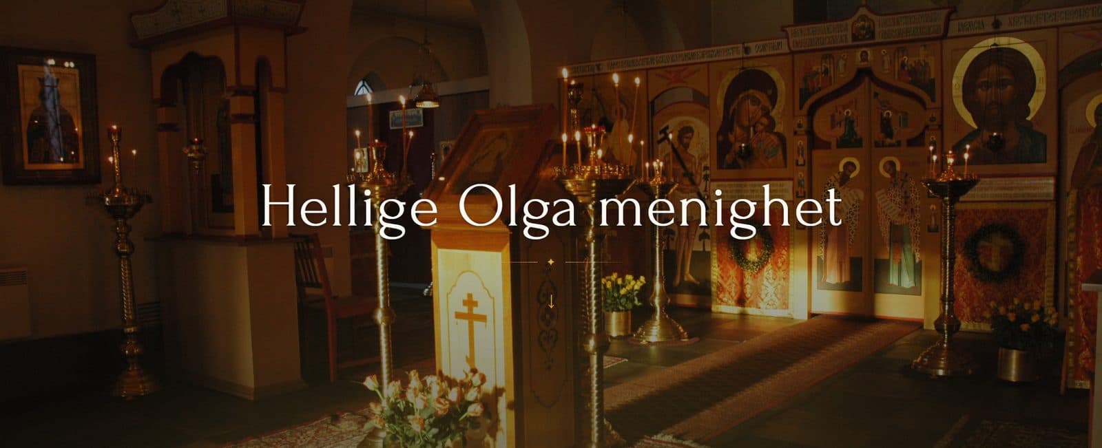 Skjermbilde av nettsiden til Hellige Olga menighet